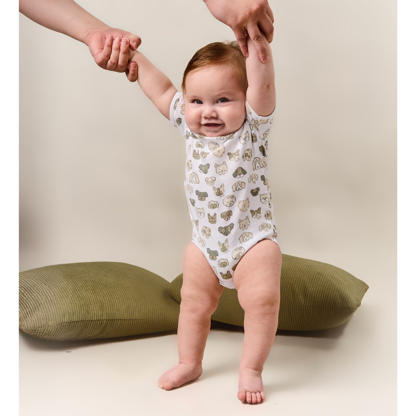 Body manga corta Patitas Grey