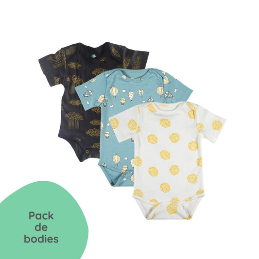 3 Pack Body manga corta