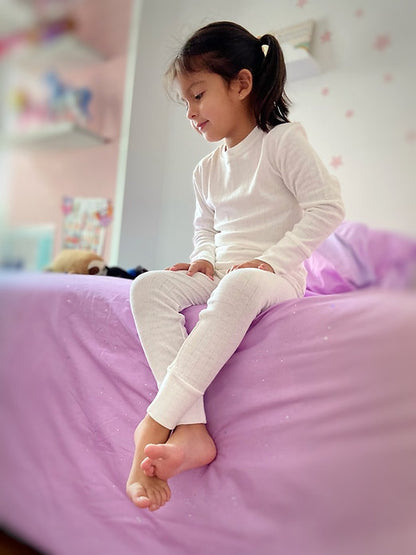 Pijama Niña manga larga Pointelle Soft Cream